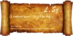 Lemberger Szilárda névjegykártya